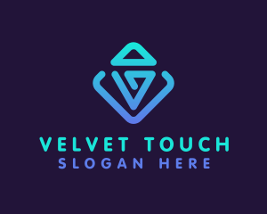 Modern Diamond Torch Letter V logo design