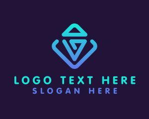 Diamond - Modern Diamond Torch Letter V logo design