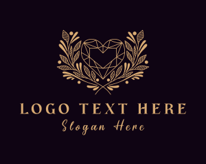 Style - Wreath Heart Crystal logo design