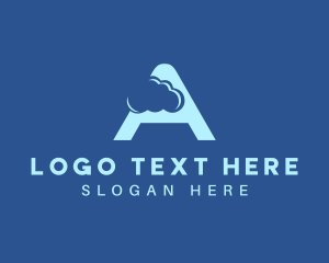 Digital Cloud Letter A logo design