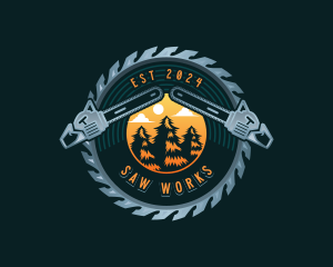 Chainsaw Logging Joinery logo design