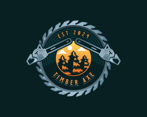 Chainsaw Logging Joinery logo design