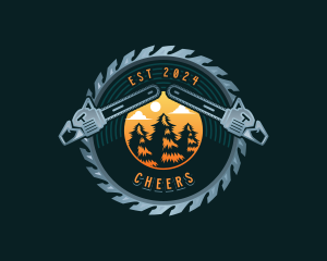 Timber - Chainsaw Logging Joinery logo design