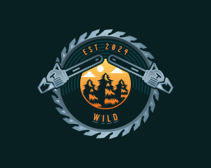 Lumber - Chainsaw Logging Joinery logo design