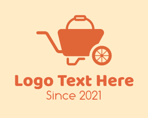 Shopping Bag - Orange Garden Wheelbarrow logo design
