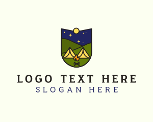 Campsite - Outdoors Campsite Tent logo design