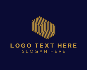 Gold - Isometric Construction Company logo design