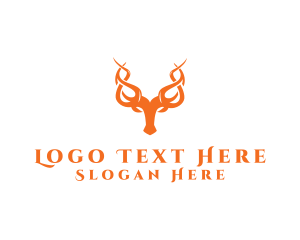 Paleo - Deer Horn Antlers logo design