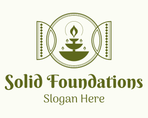 Green Arabic Fountain Logo
