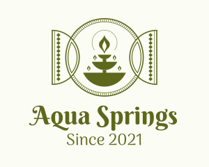 Green Arabic Fountain logo design
