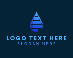 Water Station - Mineral Water Droplet logo design