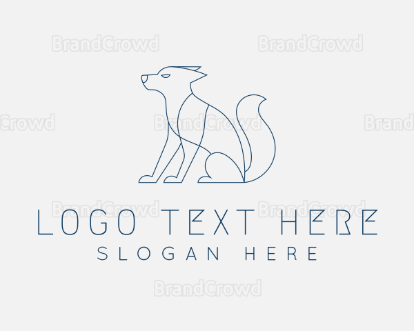 Blue Sitting Dog Logo
