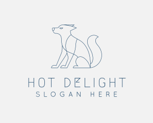 Blue Sitting Dog logo design