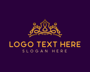 Wealth - Gold Abstract Crown logo design