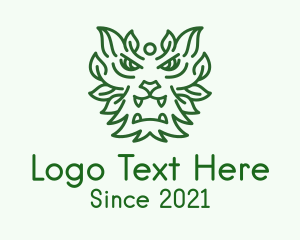Fangs - Green Leaf Monster logo design