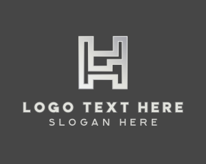 Gradient - Digital Tech Cyberspace Letter H logo design
