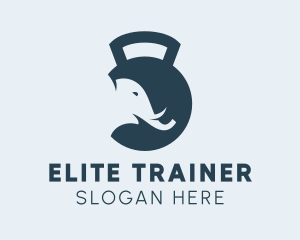 Kettlebell Elephant Gym logo design