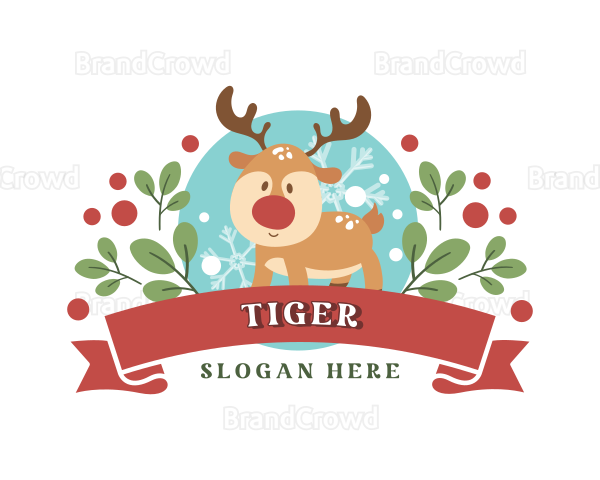 Christmas Holiday Reindeer Logo