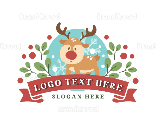 Christmas Holiday Reindeer Logo