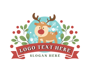 Cute - Christmas Holiday Reindeer logo design