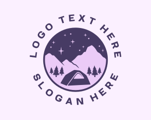 Hiking - Mountain Camping Tent logo design