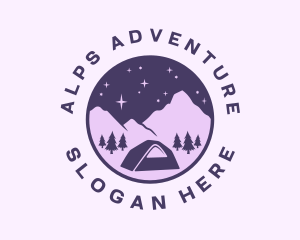 Alps - Mountain Camping Tent logo design