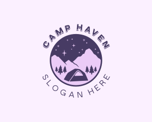 Tent - Mountain Camping Tent logo design