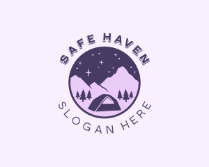 Mountain Camping Tent logo design