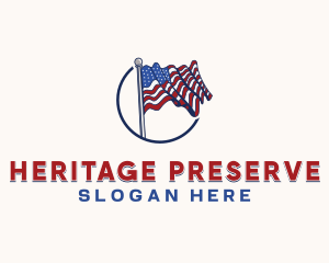 American Flag Heritage logo design