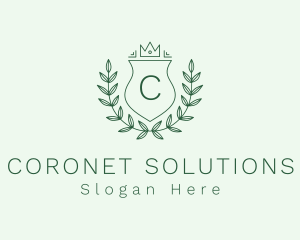 Crown Wreath Shield logo design