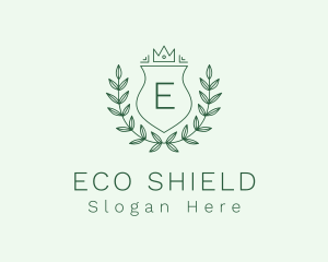 Crown Wreath Shield logo design