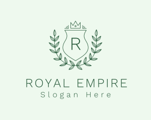 Crown Wreath Shield logo design