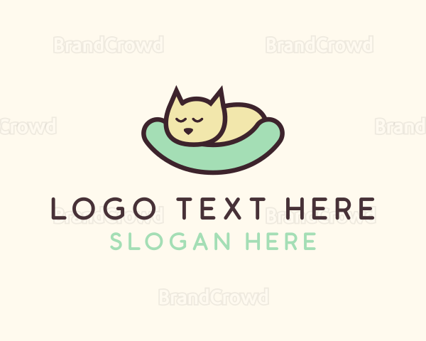 Sleeping Cat Animal Logo