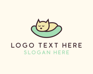 Pet Shop - Sleeping Cat Animal logo design