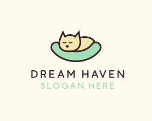 Sleep - Sleeping Cat Animal logo design