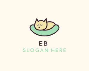 Sleeping Cat Animal logo design