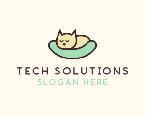 Cat - Sleeping Cat Animal logo design