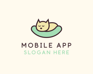 Cute - Sleeping Cat Animal logo design
