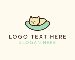 Sleep - Sleeping Cat Animal logo design
