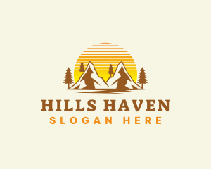 Outdoor Mountain Sunset logo design