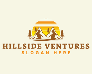 Hillside - Outdoor Mountain Sunset logo design