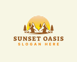 Outdoor Mountain Sunset logo design