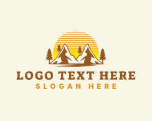 Outdoor Mountain Sunset Logo