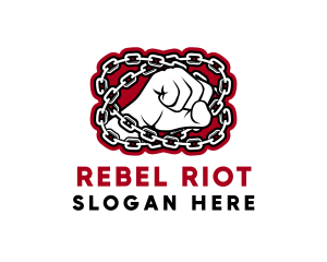 Protest - Chain Fist Hand logo design