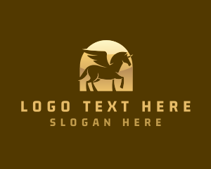 Barn - Majestic Pegasus Horse logo design