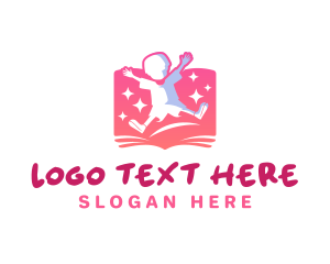 Playing - Boy Fun Book logo design