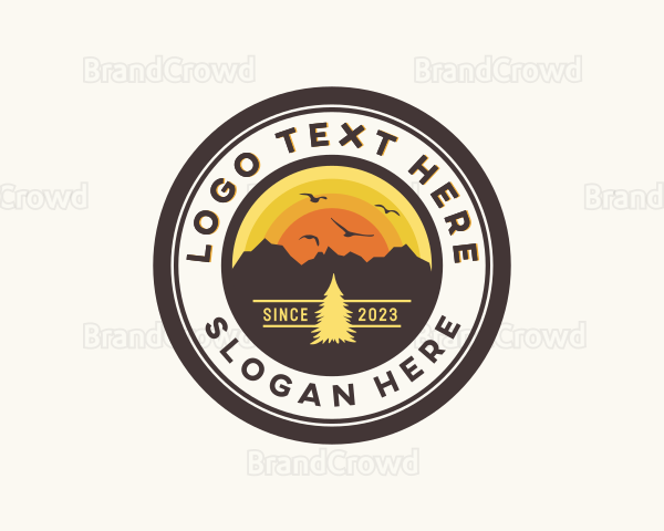 Mountain Outdoor Sunrise Logo