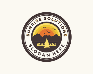 Sunrise - Mountain Outdoor Sunrise logo design