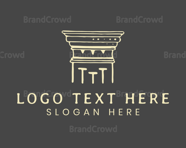 Doric Column Architecture Logo