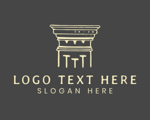 Contractor - Doric Column Architecture logo design